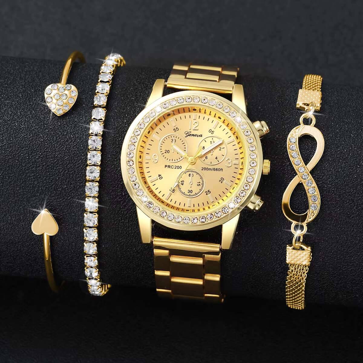 4PCS/Set Luxury Rhinestone Wom - огляд і ціна Luxury Watch Case Travel
