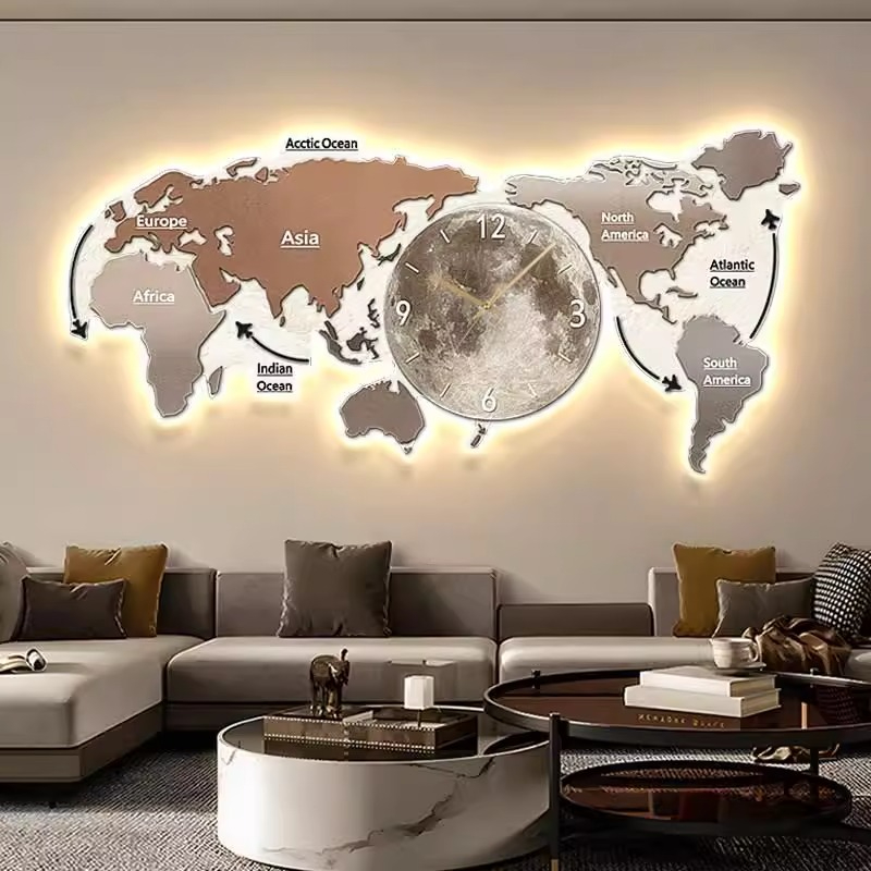 World Map Glowing Wall Clock L - огляд і ціна Luxury Watch House