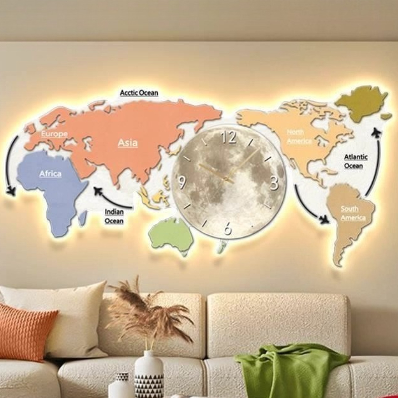 World Map Glowing Wall Clock L - огляд і ціна Luxury Watch House